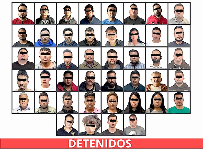 LACRAS. Detienen a 44 delincuentes que se hacían pasar como ministeriales para robar y extorsionar en Edomex