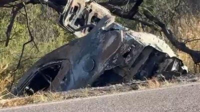 VIDEO: Conductora por aplicación es encontrada junto a su auto calcinado