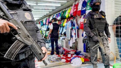 OPERATIVO. Decomisan 25 toneladas de playeras y otros artículos del mundial de futbol en Tepito