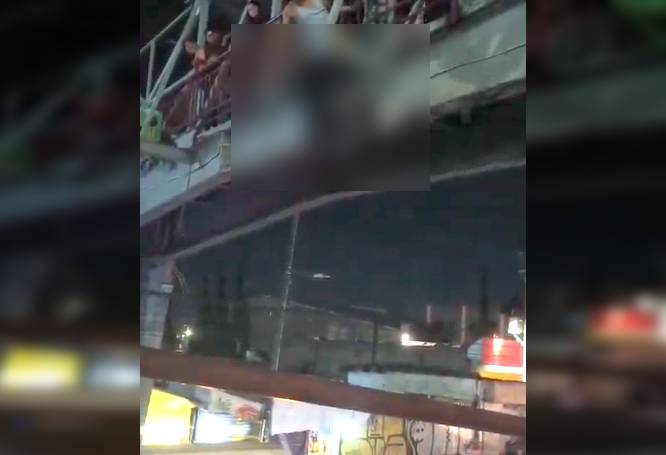 VIDEO: Joven en un puente causa pánico y termina sufriendo un tremendo golpe