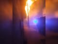 VIDEO: Corto en un transformador provoca fuerte incendio en un enorme pino