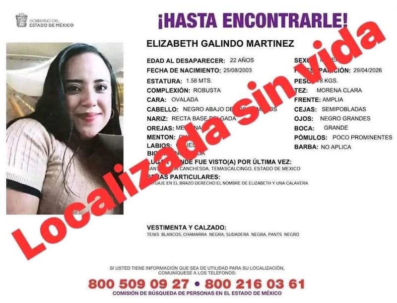PESADILLA. Elizabeth tenía 22 años y desapareció en el Estado de México; hoy encontraron su cuerpo en Puerto Vallarta