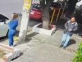 VIDEO: Joven mujer se defiende de asaltante, pero termina en el suelo sin celular