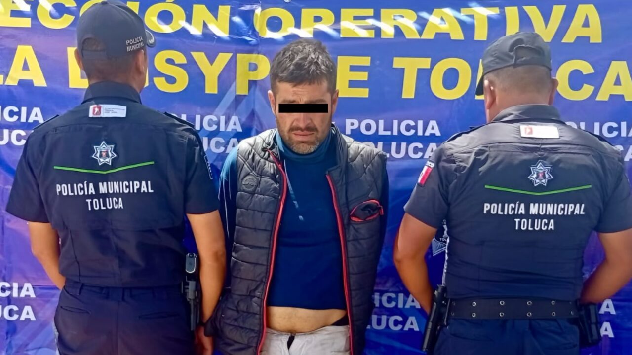 SEGURIDAD: Policías de Toluca capturan a un ladrón que resultó tener orden de aprehensión