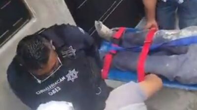 VIDEO: Abuelo trabajaba en un tercer piso cuando recibió una fuerte descarga