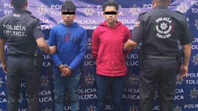 SEGURIDAD: Caen cinco criminales con armas y drogas; policías de Toluca los detuvieron