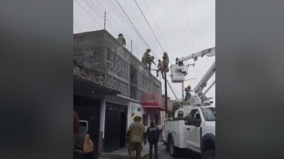 VIDEO: Ratero quería entrar a una casa, pero se quedó atrapado en un poste de luz