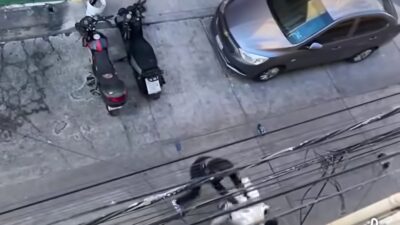 VIDEO: Dos hombres peleaban por una motoneta y uno terminó apaleado
