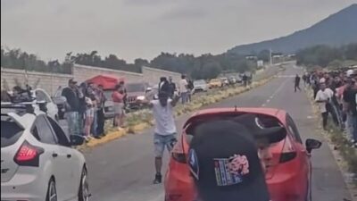 VIDEO. ‘Arrancones’ clandestinos terminan en balacera este domingo en Edomex