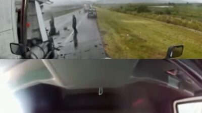 VIDEO. Policías del Edomex provocan carambola entre tráileres que circulaban sobre el Arco Norte