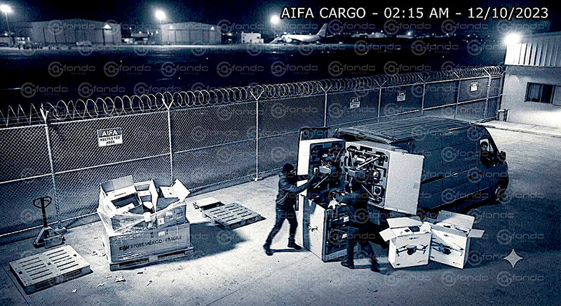BOTÍN. Delincuentes roban millones de pesos en artículos de DJI afuera del AIFA
