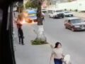 VIDEO: Criminales obligan a pasajeros de combi a bajar y le prenden fuego